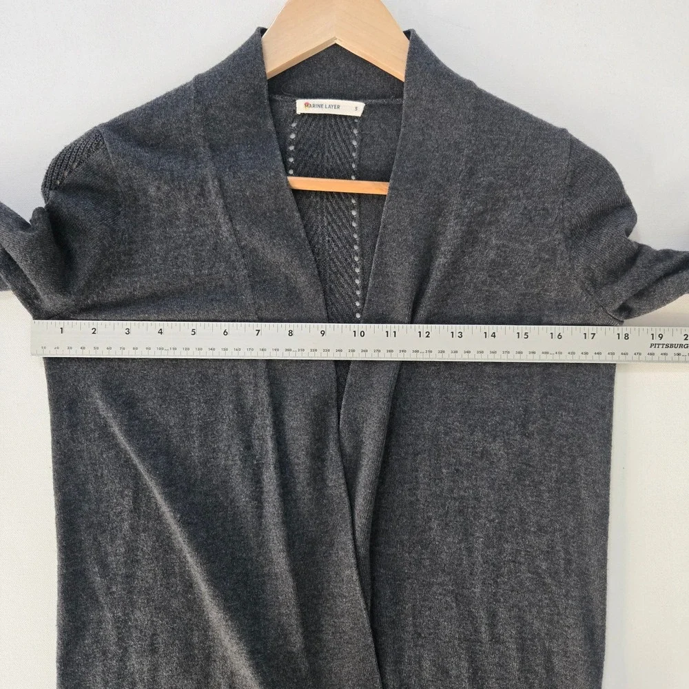 Marine Layer Cardigan Womens‎ Small Charcoal Gray Cashmere Wool Blend Open Front